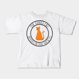 The Ginger Cat Appreciation Society Logo Typography Design Kids T-Shirt